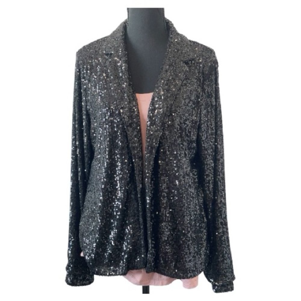 Cable & Gauge Black Sequin Blazer